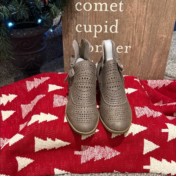 Very G Taupe Perforated Ankle Booties - Picture 3 of 6